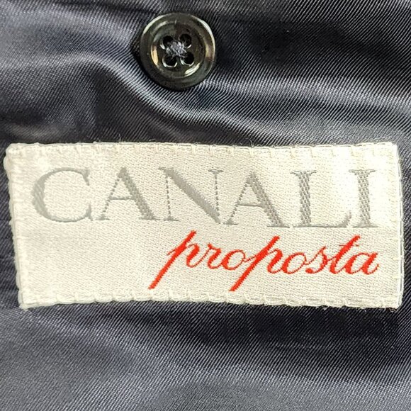 Canali Proposta Charcoal Pinstripe Double-Breasted Wool Blazer Size 48 - Picture 5 of 12